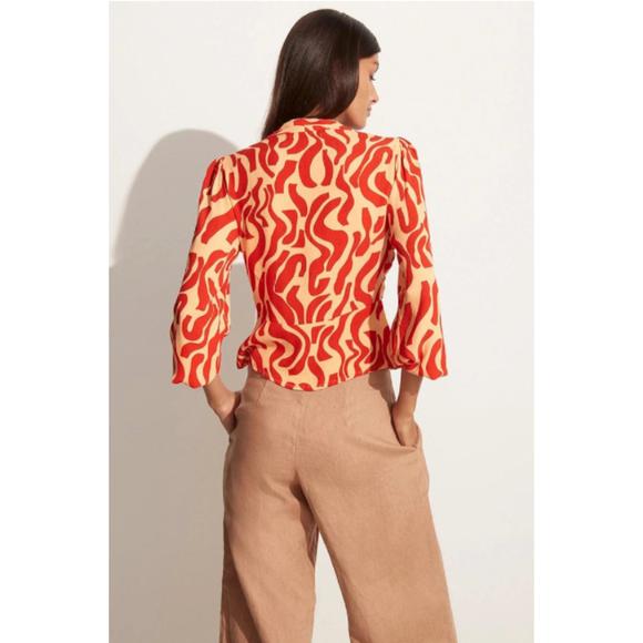 NEW FAITHFULL THE BRAND sarin top in la cateau print - red - Picture 2 of 3